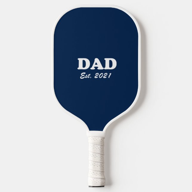 Dad Custom Established date navy blue modern Pickleball Paddle (Front)