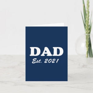 Dad custom established date navy blue white modern card