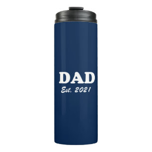 Dad Custom Established date navy blue white modern Thermal Tumbler