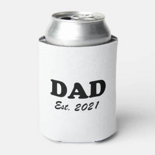 Dad custom established date Personalised fun cool Can Cooler