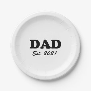 Dad custom established date Personalised fun cool Paper Plate