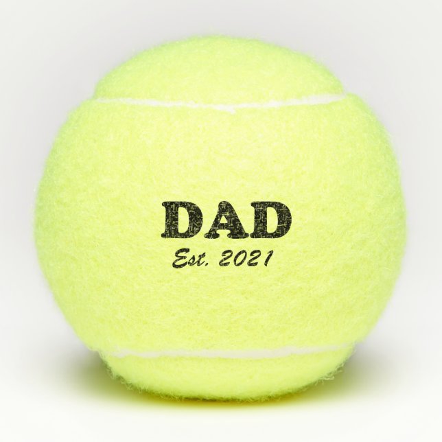 Dad custom established date personalised fun tennis balls (Front)