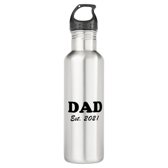 Dad custom established date personalised modern  710 ml water bottle (Front)