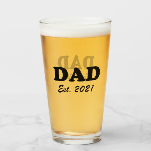 Dad custom established date personalised modern  glass