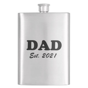 Dad Custom Established date personalised modern Hip Flask