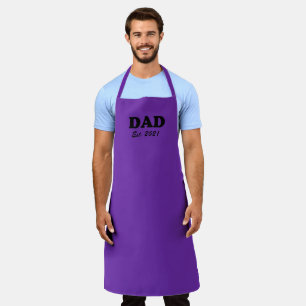 Dad Custom Established date purple grape modern Apron