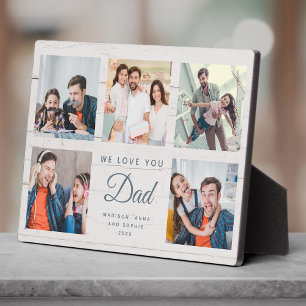 DAD   Custom Rustic Father's Day Photo Collage Plaque
