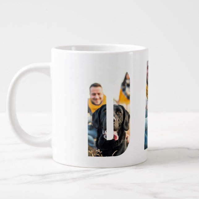 DAD Customisable Photo Frames Father's Day B-days Large Coffee Mug (Left)