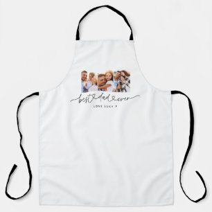 dad cute modern script multi photo gift apron