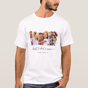 dad cute modern script multi photo gift T-Shirt