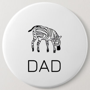 Dad, Cutest Little Kenyan Zebra Birthday Golf Ball 6 Cm Round Badge