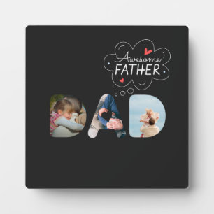 DAD Cutout 3 Photo Collage Personalised gift Plaqu Plaque