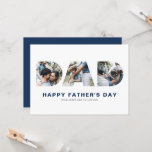 DAD Cutout Photo Collage Happy Father's Day Card<br><div class="desc">DAD Cutout Photo Collage Happy Father's Day Flat Card. Customisable flat card featuring DAD typography cutout and three photo collage. The texts are fully customisable. Perfect for Father's day and dad's birthdays.</div>