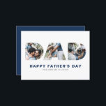 DAD Cutout Photo Collage Happy Father's Day Card<br><div class="desc">DAD Cutout Photo Collage Happy Father's Day Flat Card. Customisable flat card featuring DAD typography cutout and three photo collage. The texts are fully customisable. Perfect for Father's day and dad's birthdays.</div>