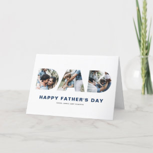 DAD Cutout Photo Collage Happy Father's Day Holiday Card