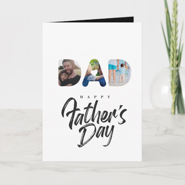 DAD Cutout Photo Collage Personalised gift Card (Front)