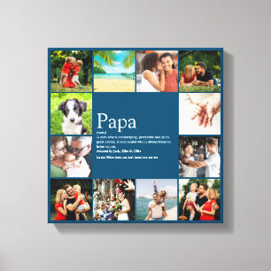 Dad, Daddy, Father Definition 12 Photo Blue Canvas Print