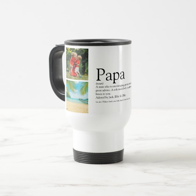 Dad Daddy Father Definition 4 Photo Collage Travel Mug (Front Left)
