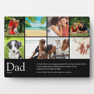Dad Daddy Father Definition 8 Photo Collage Black Plaque