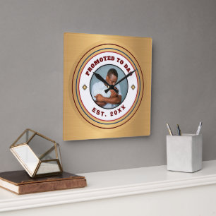Dad Daddy Father Pappy Family Personalise  Square Wall Clock
