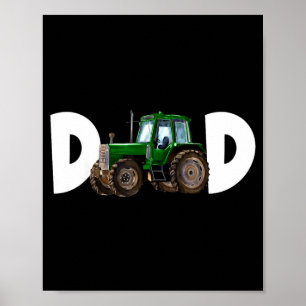 Dad Daddy of The Birthday Boy Kid Tractor Farmer Poster