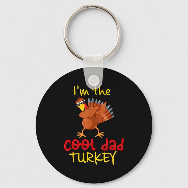 Dad Daddy Turkey Matching Family Group Thanksgivin Key Ring (Front)