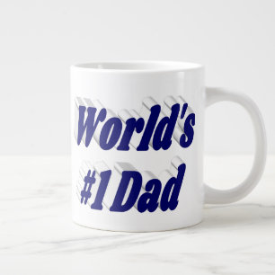 Dad dark blue half text large coffee mug