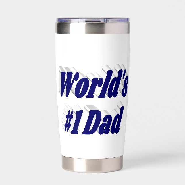 Dad dark blue text Fathers Day Insulated Tumbler (Front)