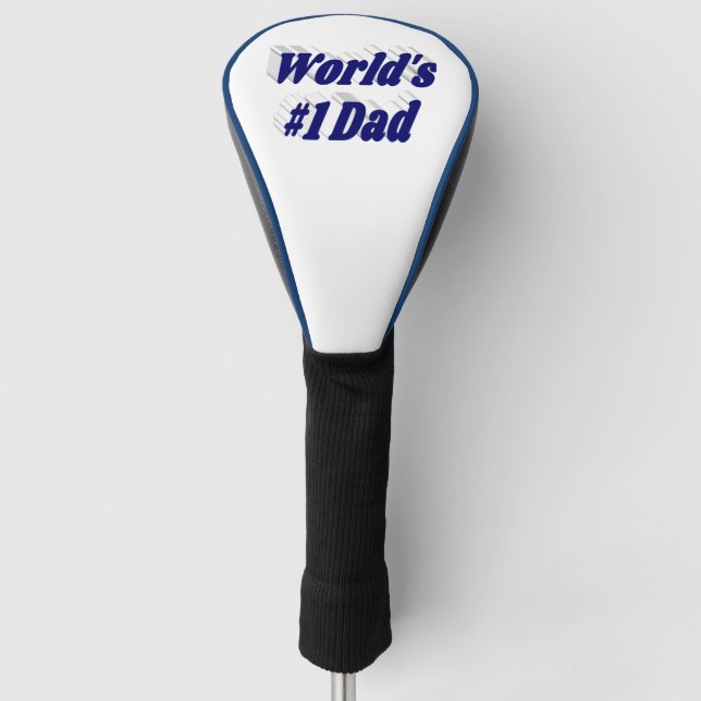 Dad dark blue text  golf head cover (Front)