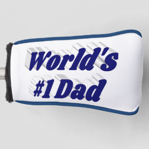 Dad dark blue text  golf head cover