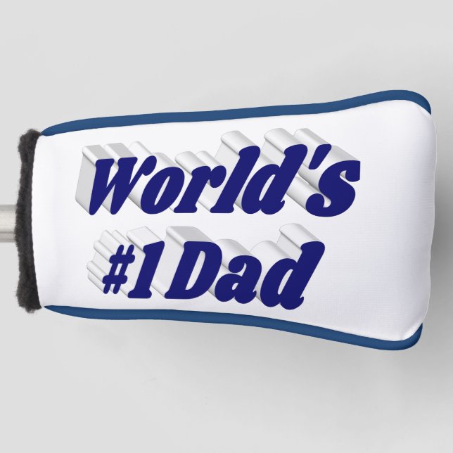 Dad dark blue text  golf head cover (Front)