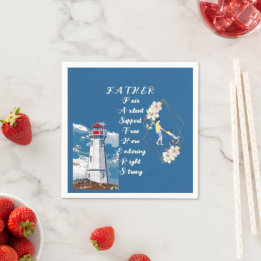 Dad Daughter Bonding Lighthouse Father's Day Quote Napkin