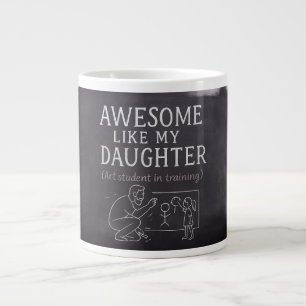 Dad & Daughter Chalk Art Personalised Keepsake Large Coffee Mug