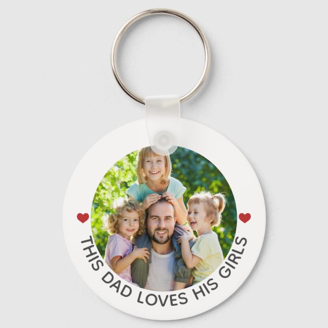 Dad Daughter Custom Photo  Key Ring (Front)