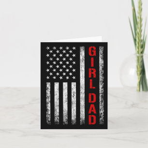 Dad Daughter Dad Of Girls Usa Flag Father's Day  Card