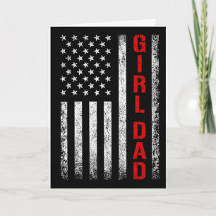 Dad Daughter Dad Of Girls Usa Flag Father's Day Card