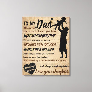 Dad Daughter Father Day Retro Gift for him Canvas Print