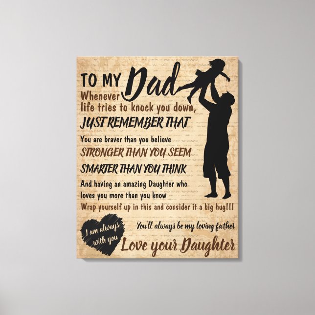 Dad Daughter Father Day Retro Gift for him Canvas Print (Front)