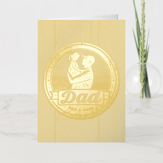 Dad & Daughter Vintage Embrace Card (Front)