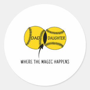 Dad Daughter Where The Softll Magic Happen Classic Round Sticker