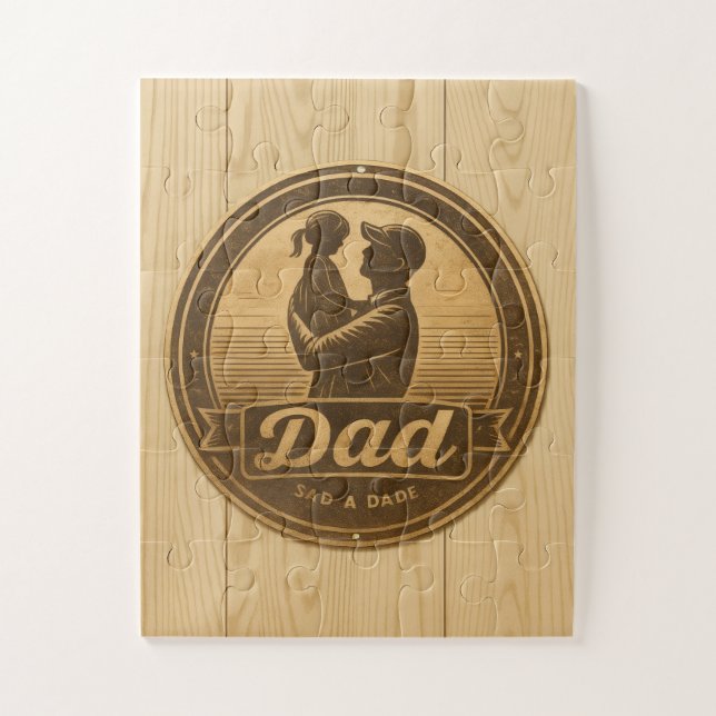 Dad & Daughter Wooden Embrace Jigsaw Puzzle (Vertical)