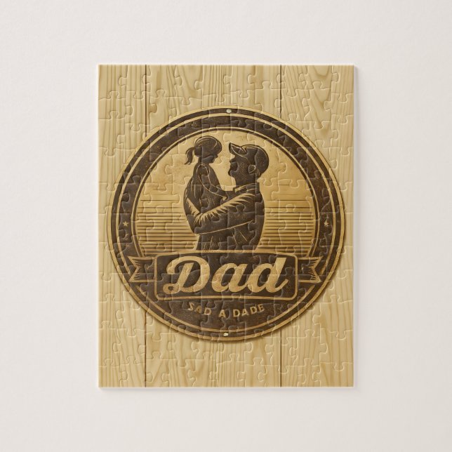 Dad & Daughter Wooden Embrace Jigsaw Puzzle (Vertical)