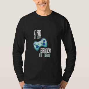 Dad Day Gamer Night Gaming Geek Father Retro Compu T-Shirt
