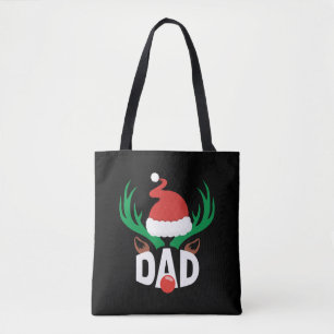 DAD DEER christmas t shirts Tote Bag