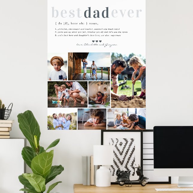 Dad Definition | 8 Photo Personalised Poster (Home Office)