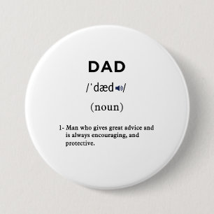 dad definition circle 7.5 cm round badge