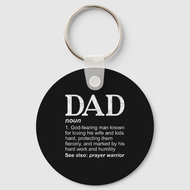 Dad Definition Father's Day Daddy Christian Dad  Key Ring (Front)
