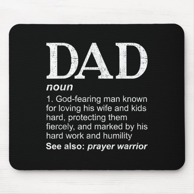 Dad Definition Father's Day Daddy Christian Dad  Mouse Mat (Front)