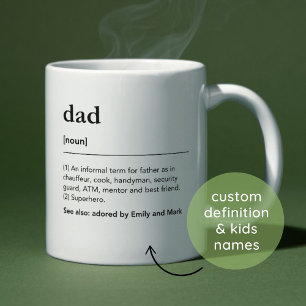 Dad Definition Fathers Day Minimalist Best Dad Coffee Mug