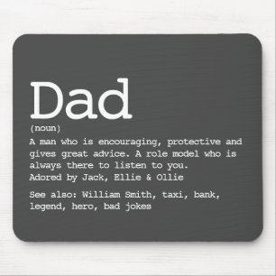 Dad Definition Father's Day Modern Grey  Mouse Mat